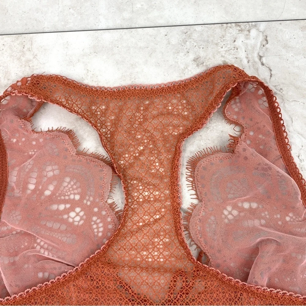 PINK Victoria Secret Women Medium Bralette Pull On Rustic Orange‎ Dream Angels